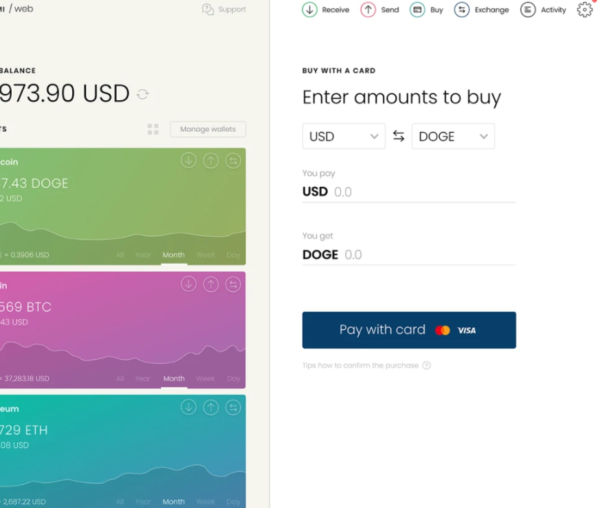 screenshot of Lumi Wallet